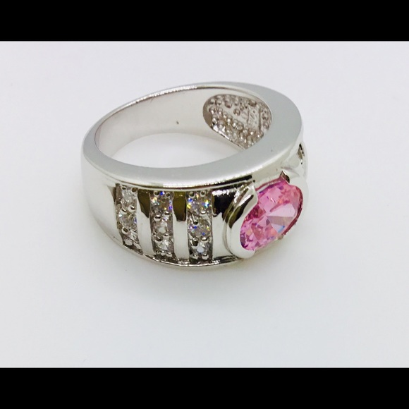 Ladies Pink Zirconia Ring - Picture 2 of 2
